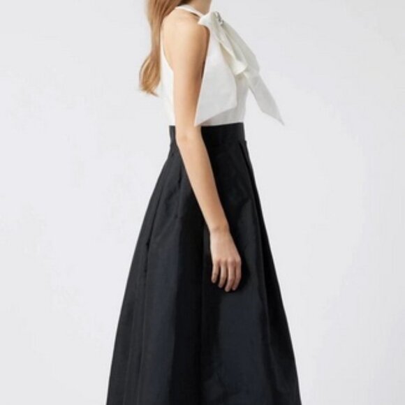 Eliza J Black Ivory Bow Crystal Mikado Ballgown - Picture 3 of 7